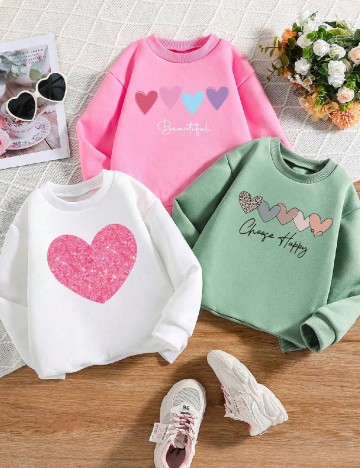 Set bluze 3 bucati Shein Kids, mix culori