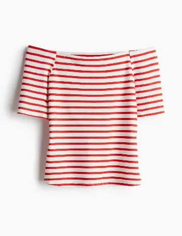 Bluza H&M, rosu/alb