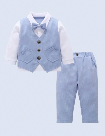 Costum Shein Kids, bleu/alb