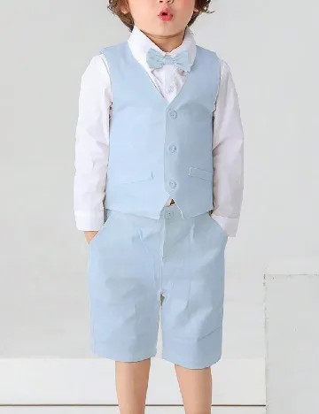 Compleu Shein Kids, albastru/alb