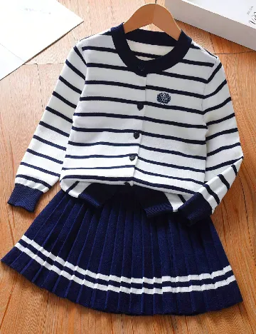 Compleu Shein Kids, alb/bleumarin