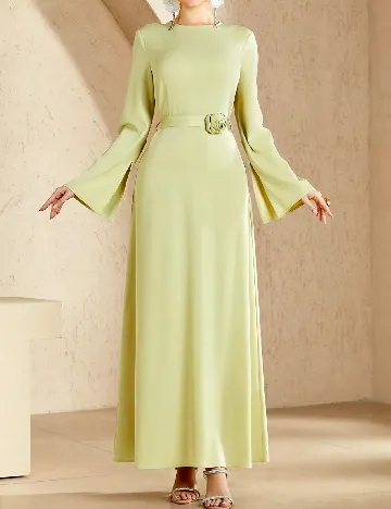 Rochie lunga Toleen, verde deschis