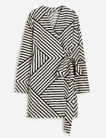 Rochie scurta H&M, crem/negru