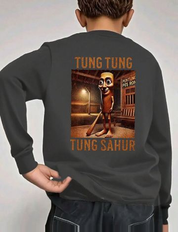Bluza Shein Kids, gri inchis