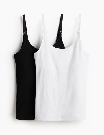 Set Maiouri 2 bucati H&M MAMA, alb/negru