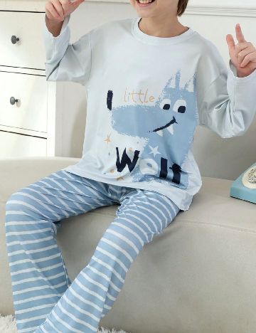 Pijama Shein Kids, albastru