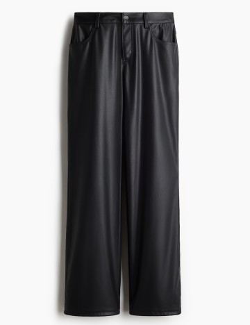 Pantaloni imitatie de piele H&M, negru