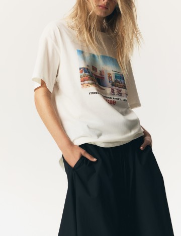 Tricou Oversize H&M, alb