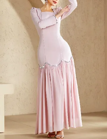 Rochie lunga Toleen, roz