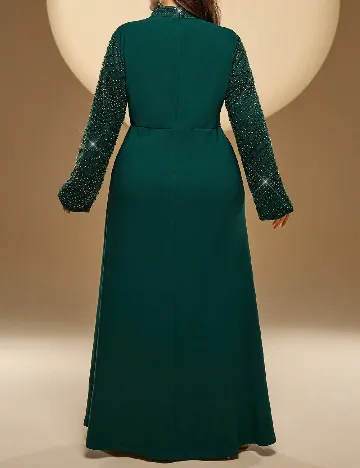 Rochie lunga Toleen Plus Size, verde