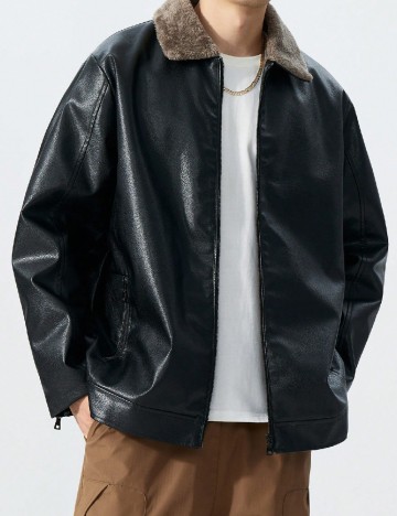 Geaca SHEIN Plus Size Men, negru