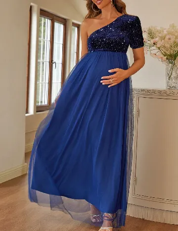 Rochie lunga Joyfunear Maternity, bleumarin
