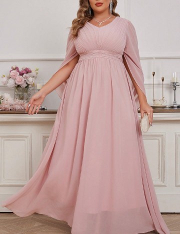 Rochie lunga Toleen Plus Size, roz