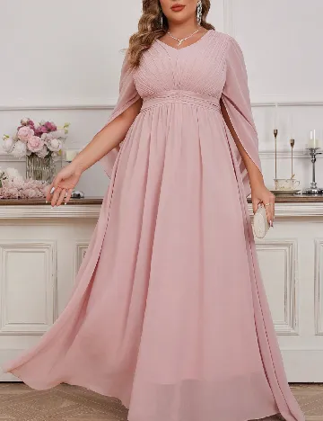 Rochie lunga Toleen Plus Size, roz