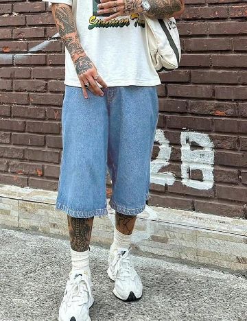Pantaloni scurti SHEIN, albastru
