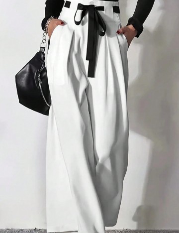 Pantaloni SHEIN, alb