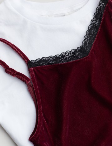 Compleu H&M, visiniu/alb