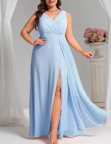 Rochie lunga Ever-Pretty Plus Size, albastru