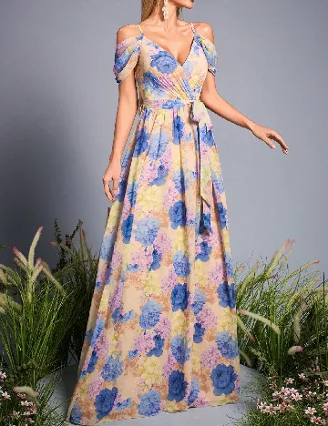 Rochie lunga Mgiacy, floral print