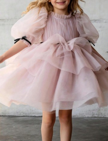 Rochie Kaqinini, roz pudra inchis