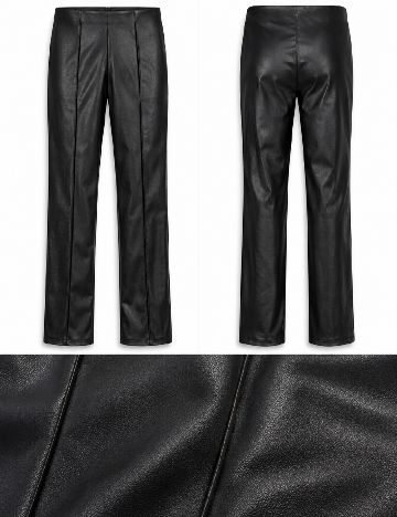 Pantaloni imitatie de piele H&M, negru