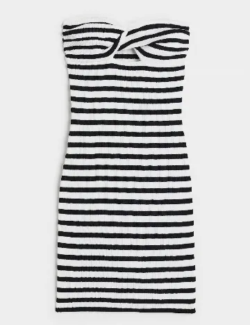 Rochie scurta H&M, alb/negru