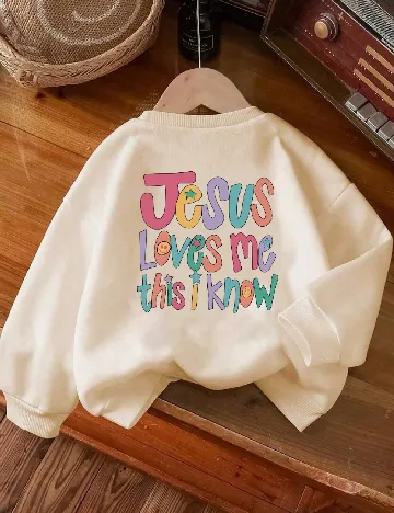 Pulover Shein Kids, crem