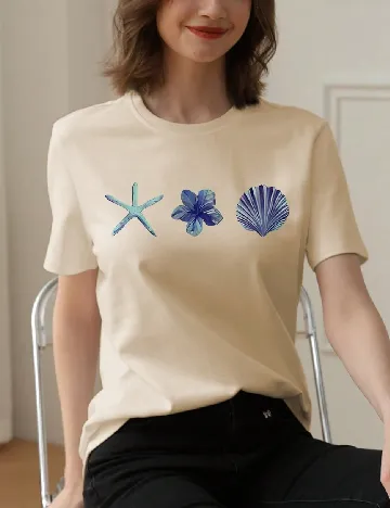 Tricou SHEIN, crem