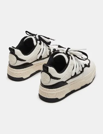 Adidasi Steve Madden, alb/negru