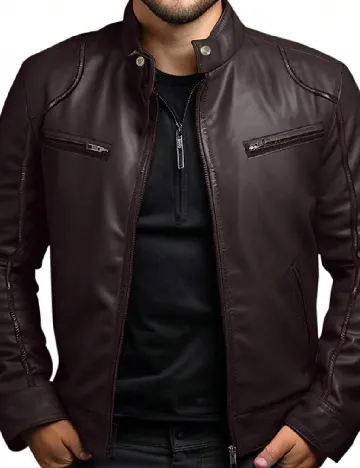 Jacheta SHEIN Plus Size Men, maro inchis