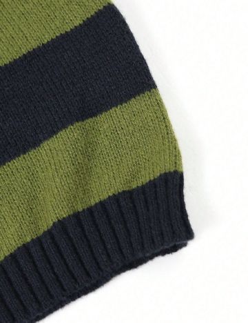 Pulover Shein Kids, negru/verde