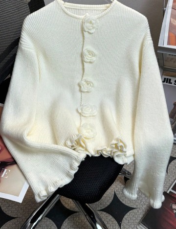 Cardigan Jianhu, ecru