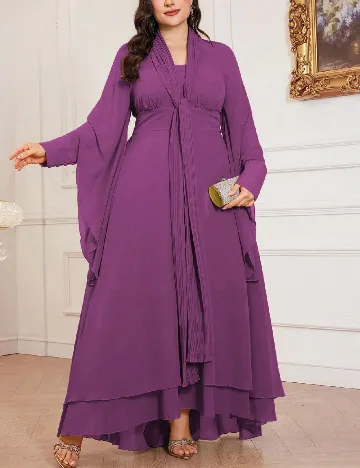Rochie lunga Toleen Plus Size, mov