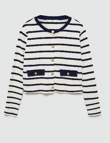Cardigan Mango, alb/bleumarin