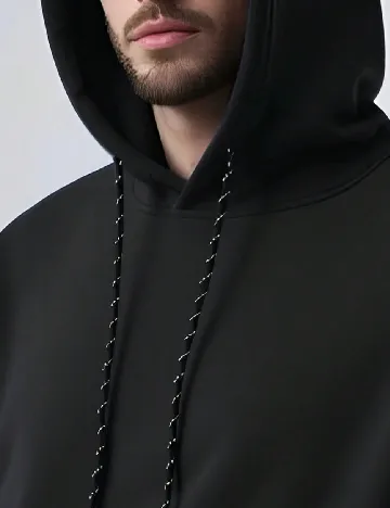 Hanorac SHEIN Plus Size Men, negru