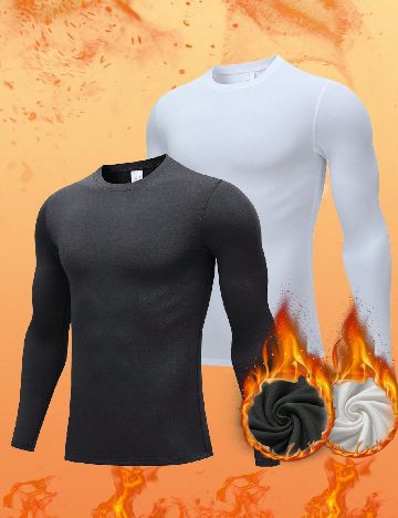 Bluza termica 2 bucati SHEIN, alb/negru
