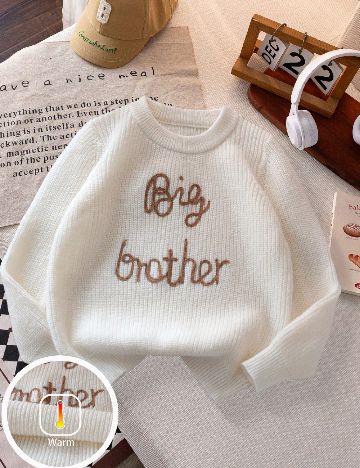 Pulover Shein Kids, crem