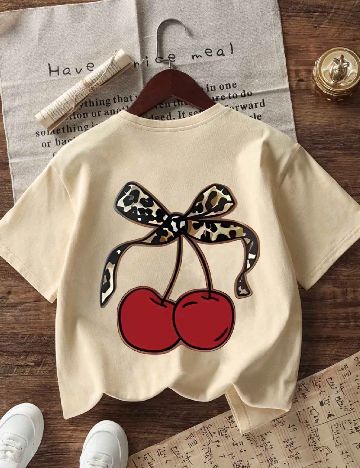 Tricou Shein Kids, crem