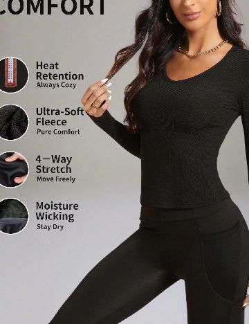 Bluza termica SHEIN, negru