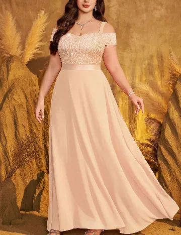 Rochie lunga MISSMAY Plus Size, crem