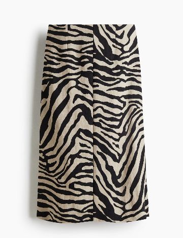 Fusta H&M, crem/negru