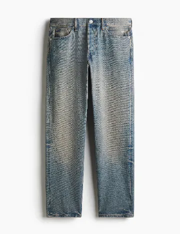 Blugi H&M, albastru/crem