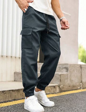 Pantaloni SHEIN, gri petrol