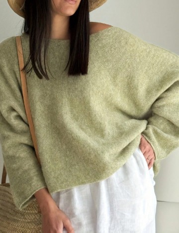 Pulover SHEIN CURVE, verde