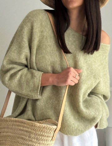 Pulover SHEIN CURVE, verde