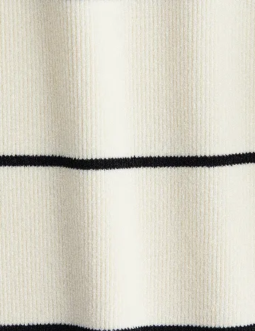 Pulover Oversize H&M, crem/negru