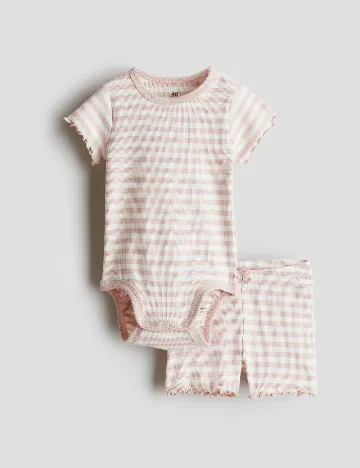Compleu H&M, alb/roz