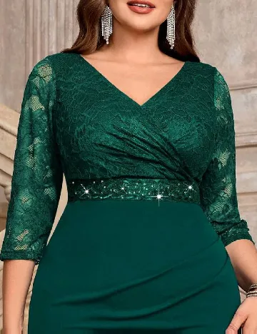 Rochie scurta MISSMAY Plus Size, verde