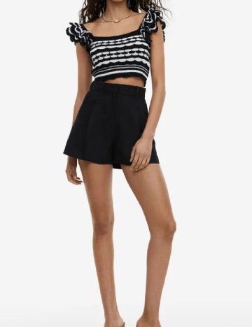 Top H&M, alb/negru