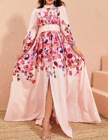 Rochie lunga Toleen, roz